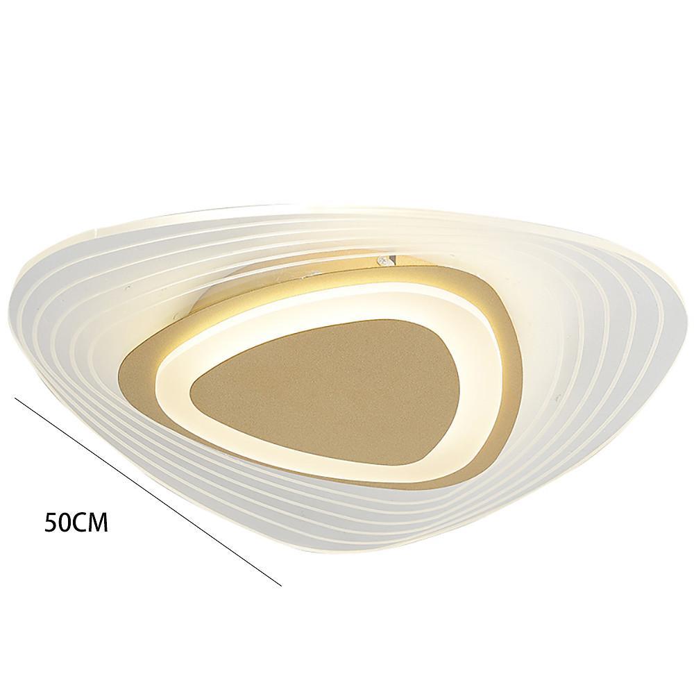 Modern Geometric Gold LED Flush Mount Ceiling Light for Living Room and Bedroom Decor