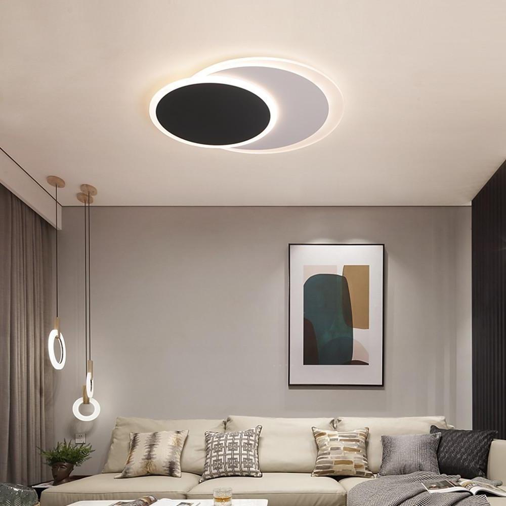 Modern Nordic Two Circle LED Flush Mount Ceiling Light for Living Room and Kids Bedroom