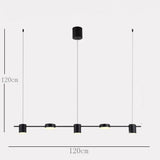 Sleek 5 Light LED Kitchen Island Pendant Modern Creative Metal Chandelier for Dining Room Lighting