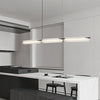 Sleek Black Copper Linear Island Light Modern LED Pendant Chandelier with Frosted Glass