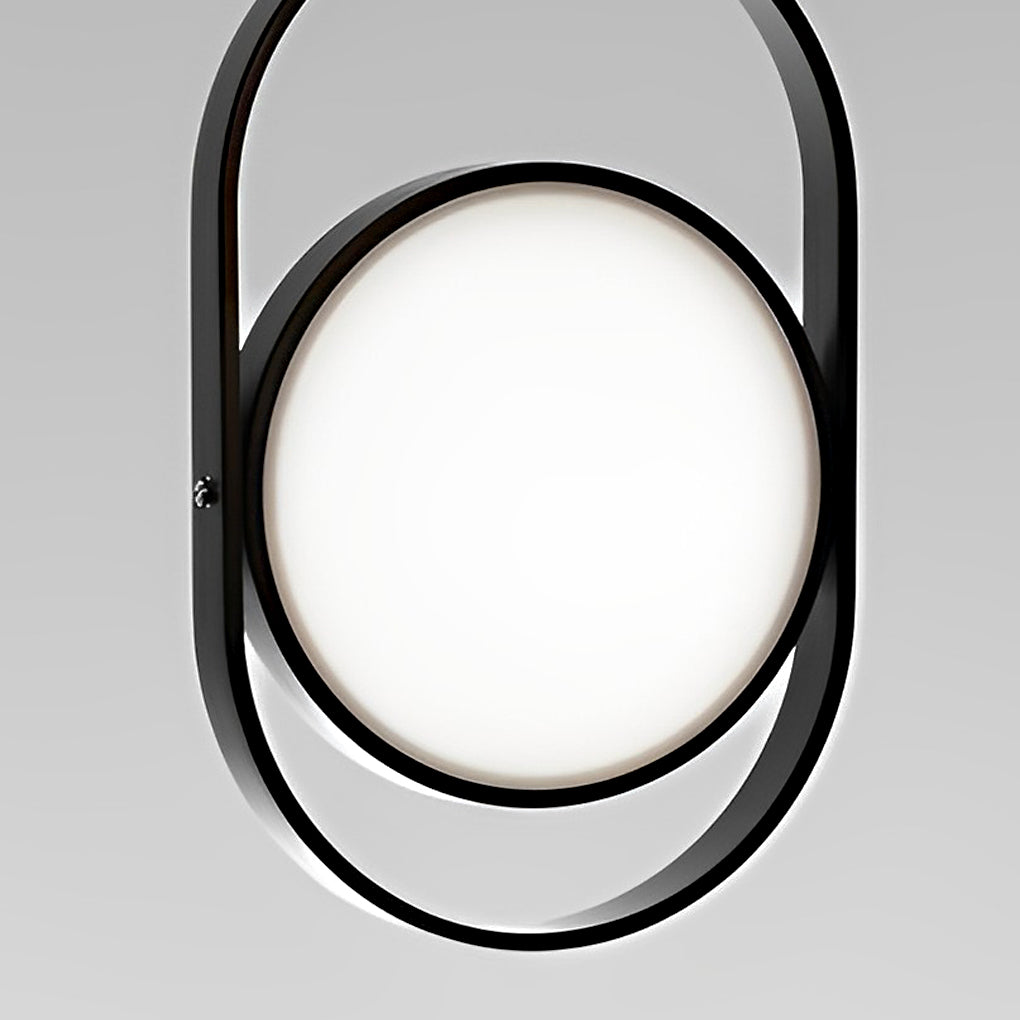 Sleek Black Round Hanging LED Ceiling Lamp with Three Step Dimming Adjustable Height Design