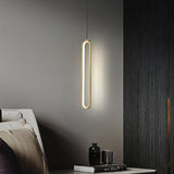 Sleek Elongated Modern LED Pendant Light with Metal and Acrylic Shades for Kitchen Island and Dining Room