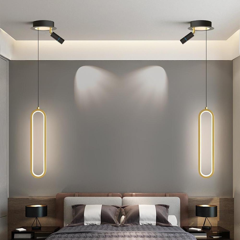 Sleek Elongated Modern LED Pendant Light with Metal and Acrylic Shades for Kitchen Island and Dining Room