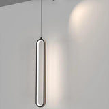 Sleek Elongated Modern LED Pendant Light with Metal and Acrylic Shades for Kitchen Island and Dining Room