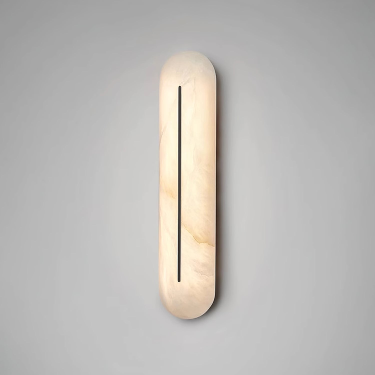 Slender Natural Alabaster LED Wall Sconce Modern Brass Indoor Lighting Fixture