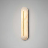 Slender Natural Alabaster LED Wall Sconce Modern Brass Indoor Lighting Fixture