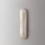 Slender Natural Alabaster LED Wall Sconce Modern Brass Indoor Lighting Fixture