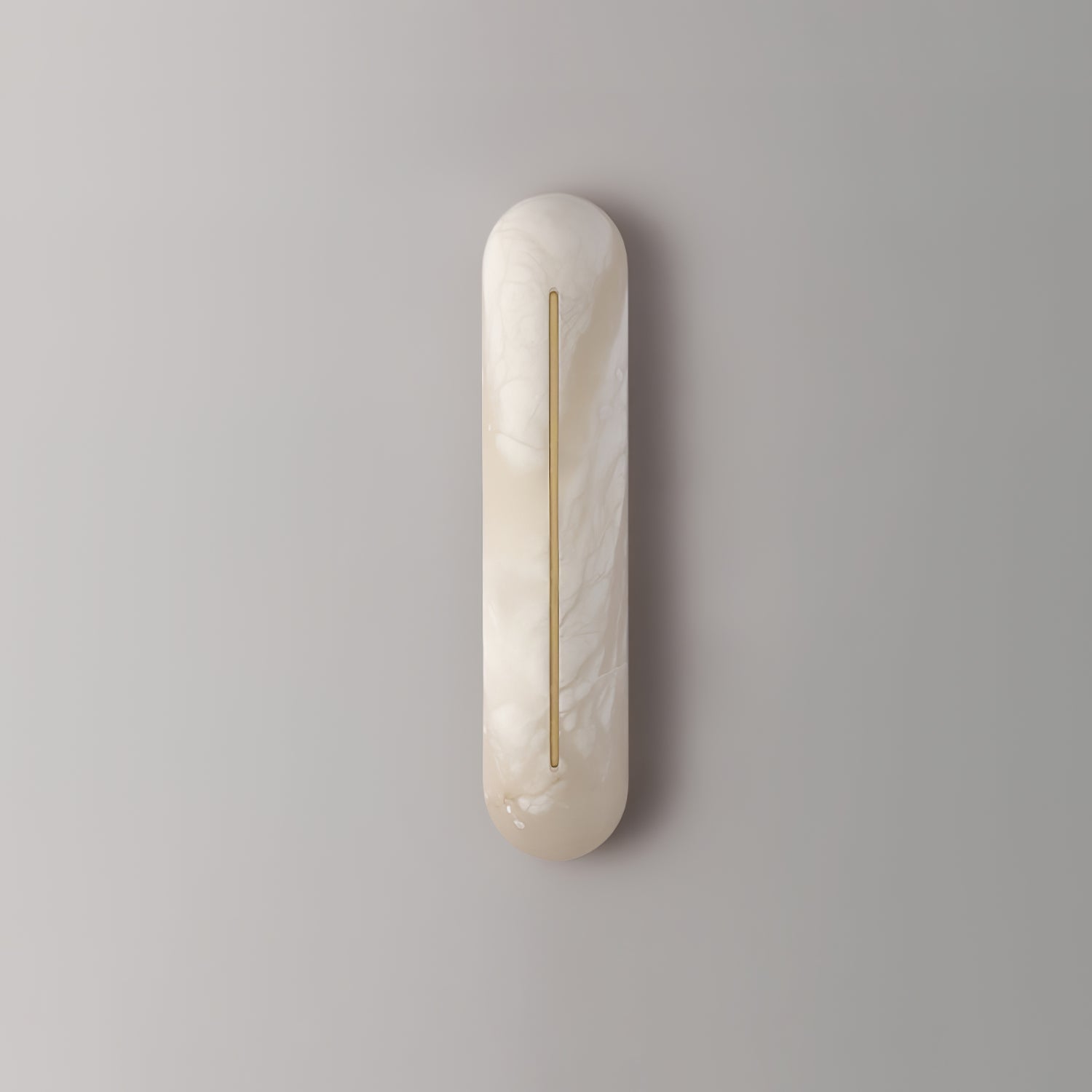 Slender Natural Alabaster LED Wall Sconce Modern Brass Indoor Lighting Fixture