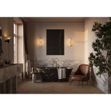 Slender Natural Alabaster LED Wall Sconce Modern Brass Indoor Lighting Fixture