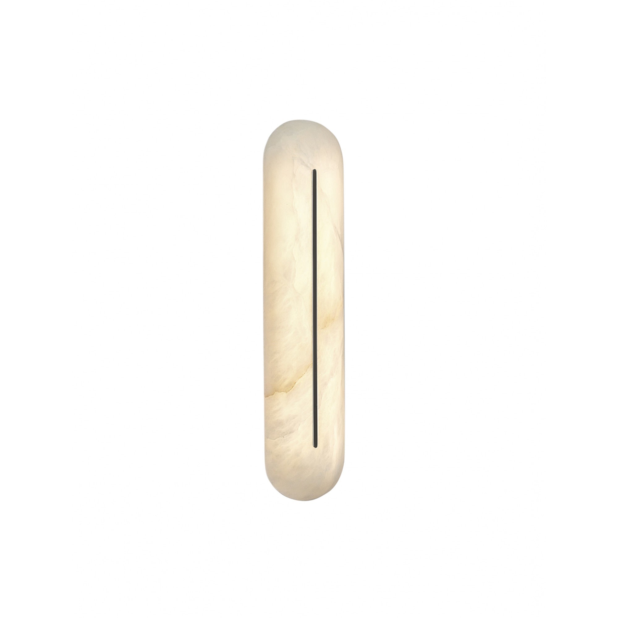 Slender Natural Alabaster LED Wall Sconce Modern Brass Indoor Lighting Fixture