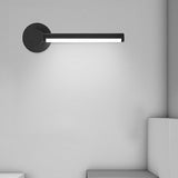 Slim Linear LED Wall Light Fixture Modern Rectangular Sconce in Black and White Aluminum