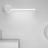 Slim Linear LED Wall Light Fixture Modern Rectangular Sconce in Black and White Aluminum