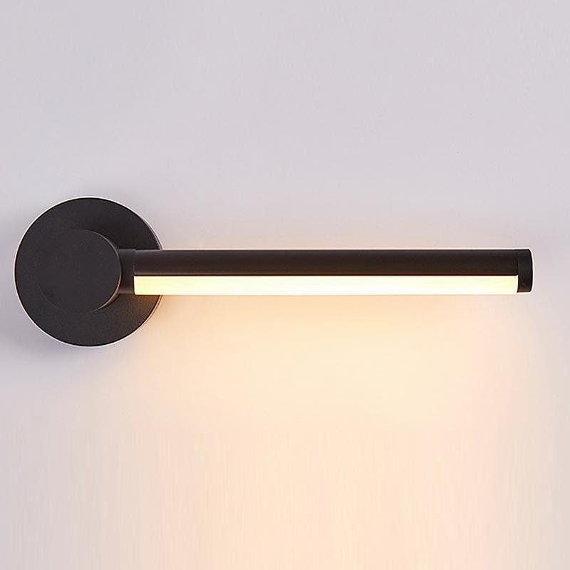 Slim Linear LED Wall Light Fixture Modern Rectangular Sconce in Black and White Aluminum