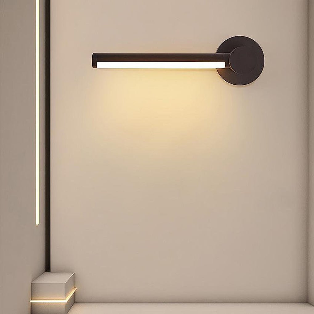 Slim Linear LED Wall Light Fixture Modern Rectangular Sconce in Black and White Aluminum