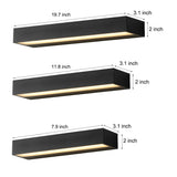 Slim Modern Black LED Outdoor Wall Light Waterproof Exterior Sconce Strip Lamp