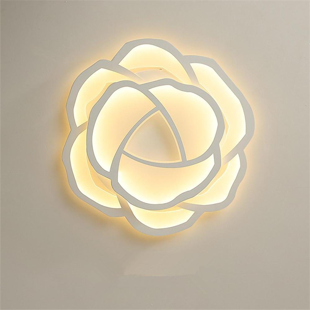 Modern Flower Shape Dimmable LED Ceiling Light Flush Mount Fixture for Bedroom