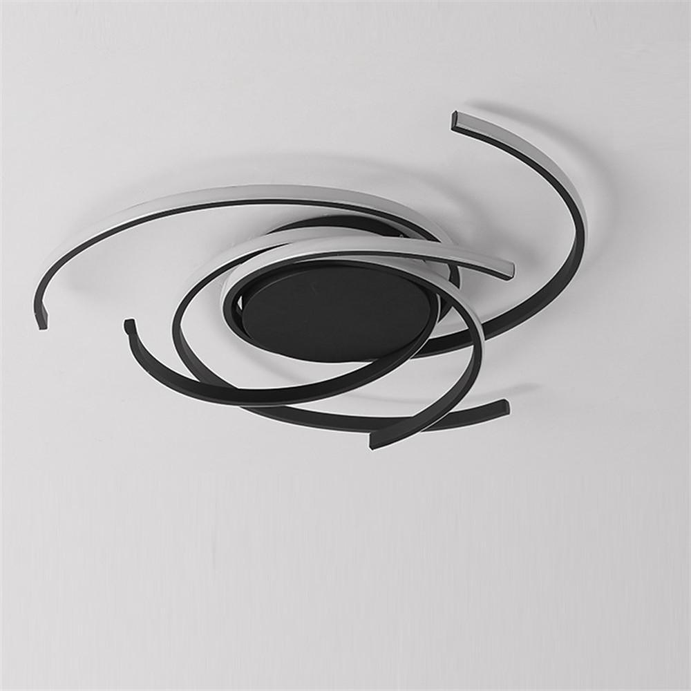 Modern Black Abstract Curve LED Ceiling Light Dimmable Nordic Flush Mount Lighting