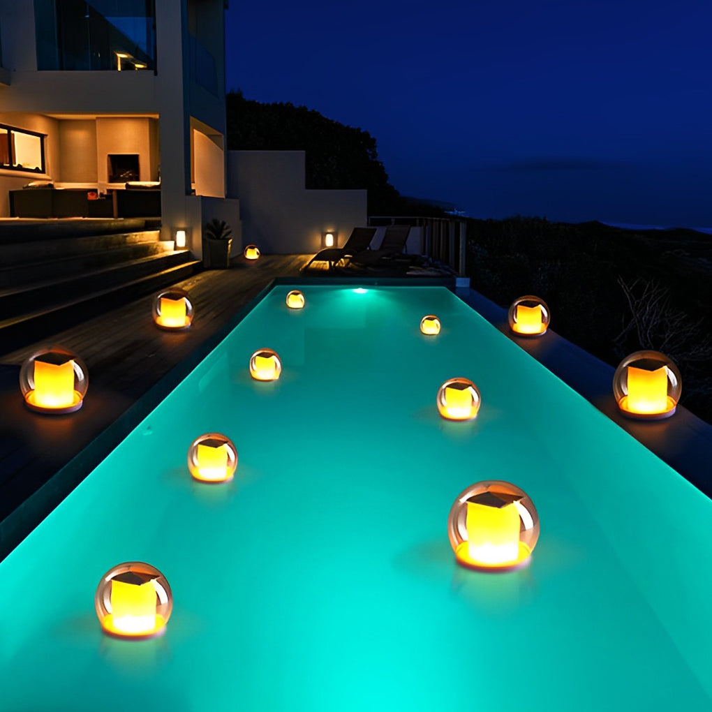 Smart LED Solar Floating Pool Lights IP68 Waterproof Outdoor Ball Lamps with 3 Lighting Modes