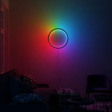 Smart Round RGB LED Wall Sconce with Wireless APP and Remote Control for Living Room