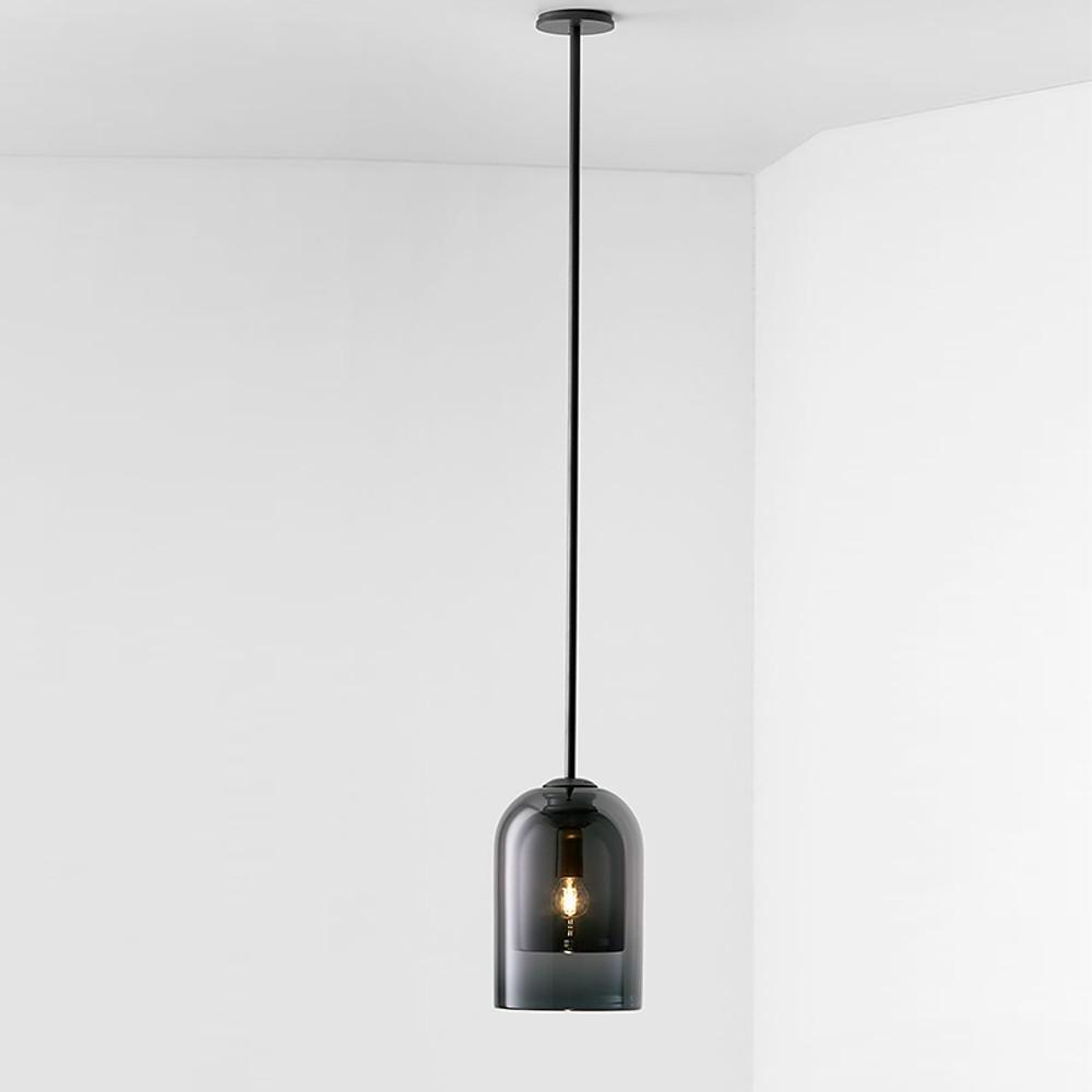 Smoke Gray Amber Electroplated Glass Pendant Lighting Modern Industrial Island LED Hanging Lamp