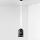 Smoke Gray Amber Electroplated Glass Pendant Lighting Modern Industrial Island LED Hanging Lamp