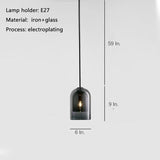 Smoke Gray Amber Electroplated Glass Pendant Lighting Modern Industrial Island LED Hanging Lamp