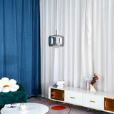 Smoke Gray Mouth Blown Glass Pendant Light Modern LED Minimalist Hanging Lamp for Indoor Spaces