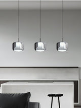 Smoke Gray Mouth Blown Glass Pendant Light Modern LED Minimalist Hanging Lamp for Indoor Spaces