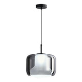 Smoke Gray Mouth Blown Glass Pendant Light Modern LED Minimalist Hanging Lamp for Indoor Spaces