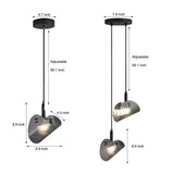 Smoke Gray Striped Glass LED Pendant Light Nordic Style Dimmable Hanging Lamp for Bedroom and Dining Room