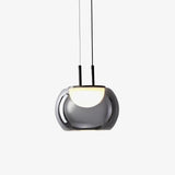 Smoky Grey Glass Globe Pendant Light Modern LED Hanging Ceiling Lamp