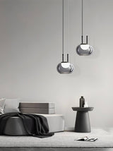 Smoky Grey Glass Globe Pendant Light Modern LED Hanging Ceiling Lamp