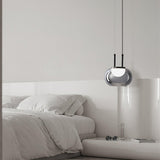 Smoky Grey Glass Globe Pendant Light Modern LED Hanging Ceiling Lamp