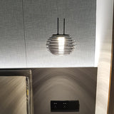 Smoky Grey Glass Globe Pendant Light Modern LED Hanging Ceiling Lamp