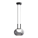 Smoky Grey Glass Globe Pendant Light Modern LED Hanging Ceiling Lamp