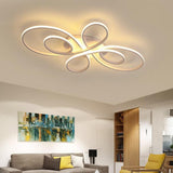 Modern Wave Design Nordic LED Flush Mount Ceiling Light Dimmable Aluminum Silica Gel Fixture
