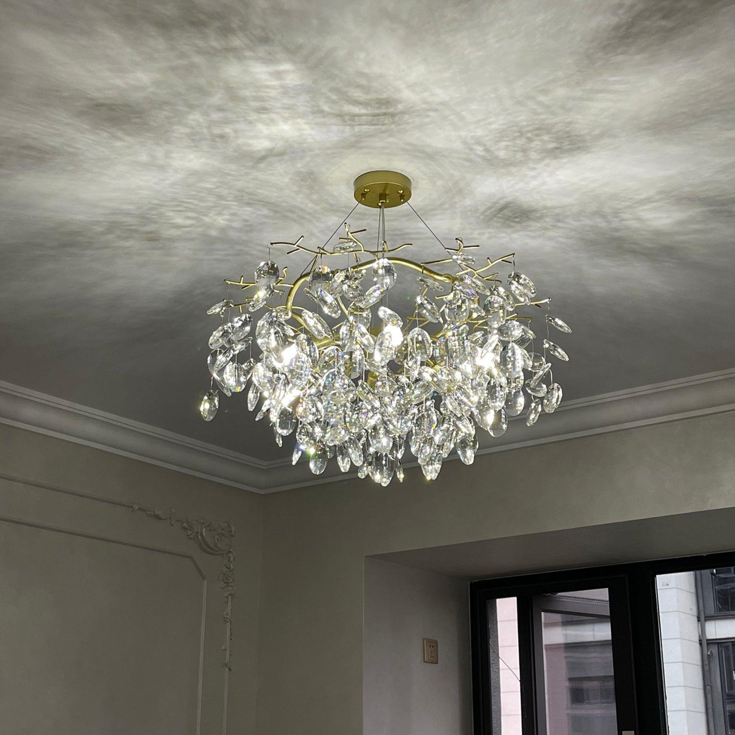 Sofia Modern Crystal Candelabrum Branch Chandelier for Living Dining Room