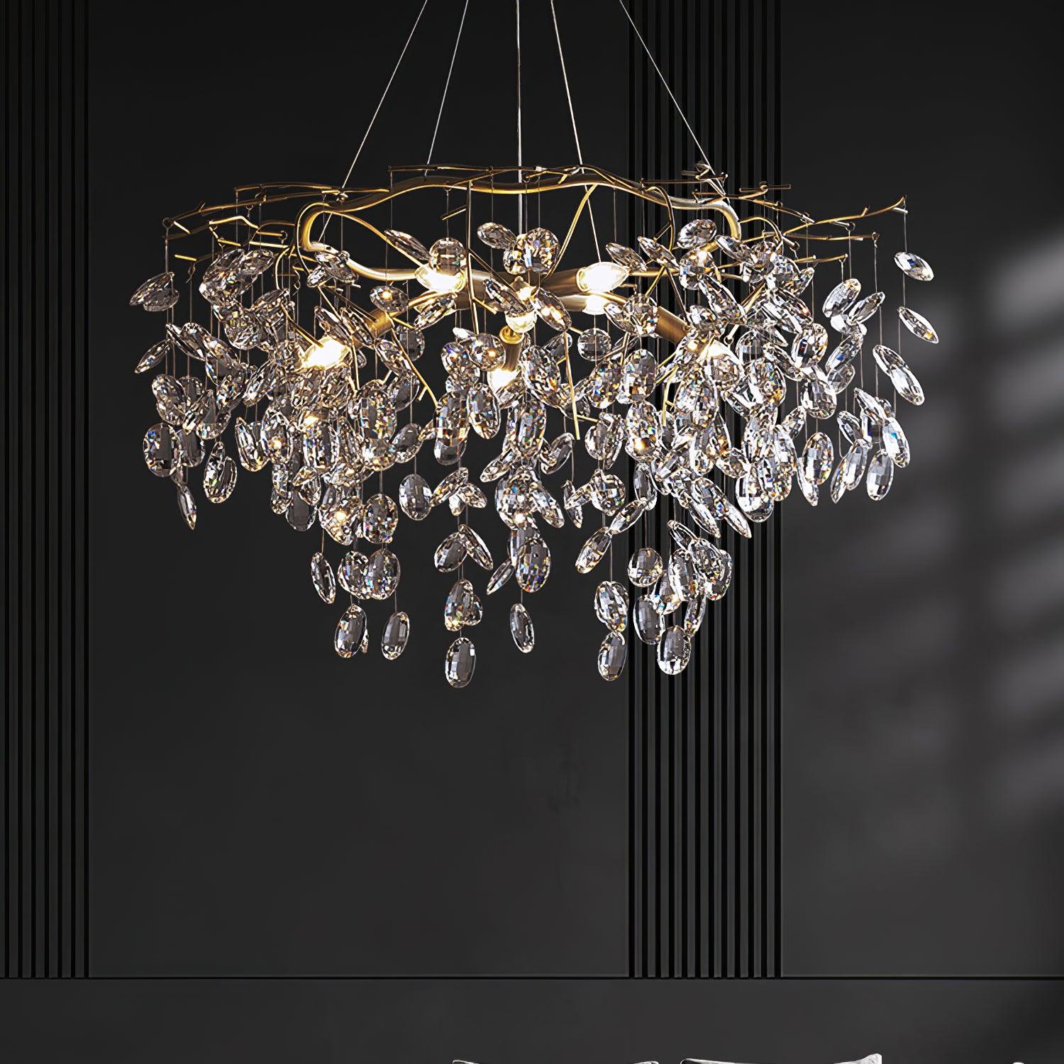 Sofia Modern Crystal Candelabrum Branch Chandelier for Living Dining Room