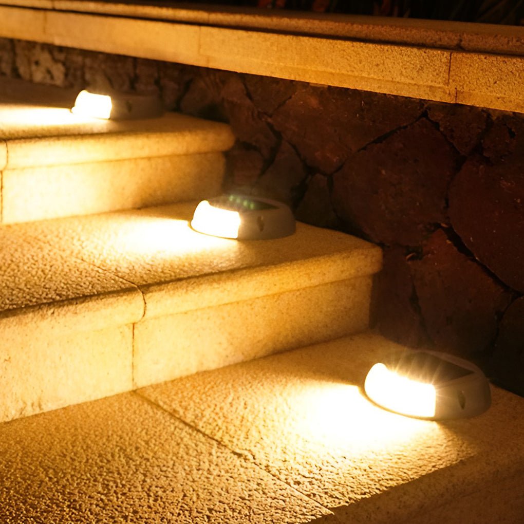 Solar LED Outdoor Step Lights Flush Mount Wall Sconce for Stairway Path and Landscape Lighting