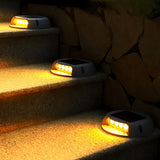 Solar LED Outdoor Step Lights Flush Mount Wall Sconce for Stairway Path and Landscape Lighting