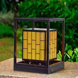Solar Outdoor Post Lamp Waterproof Geometric Landscape Light for Garden Patio and Pathway Decor
