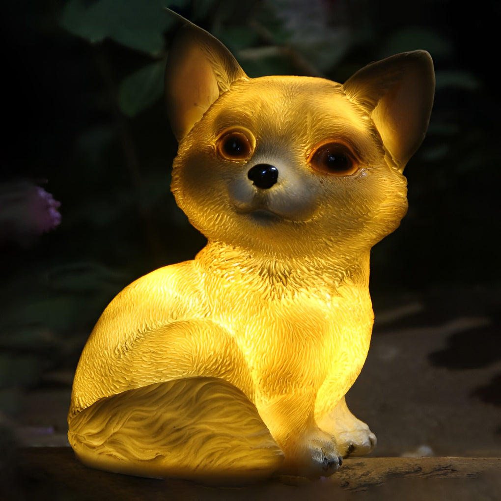 Solar Powered Animal Garden Statues with LED Lights for Outdoor Landscape Decoration