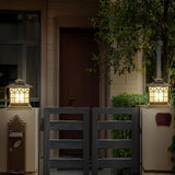 Solar Powered Bronze Post Lights Waterproof LED Outdoor Pillar Cap Lighting with 3 Step Dimming