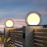 Solar Powered Bubble Lunar Post Light Waterproof Outdoor Globe Lantern for Garden Yard and Gate Path