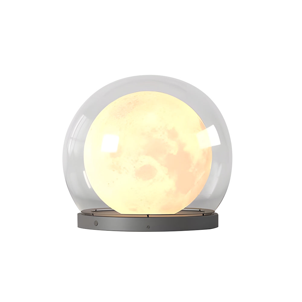 Solar Powered Bubble Lunar Post Light Waterproof Outdoor Globe Lantern for Garden Yard and Gate Path