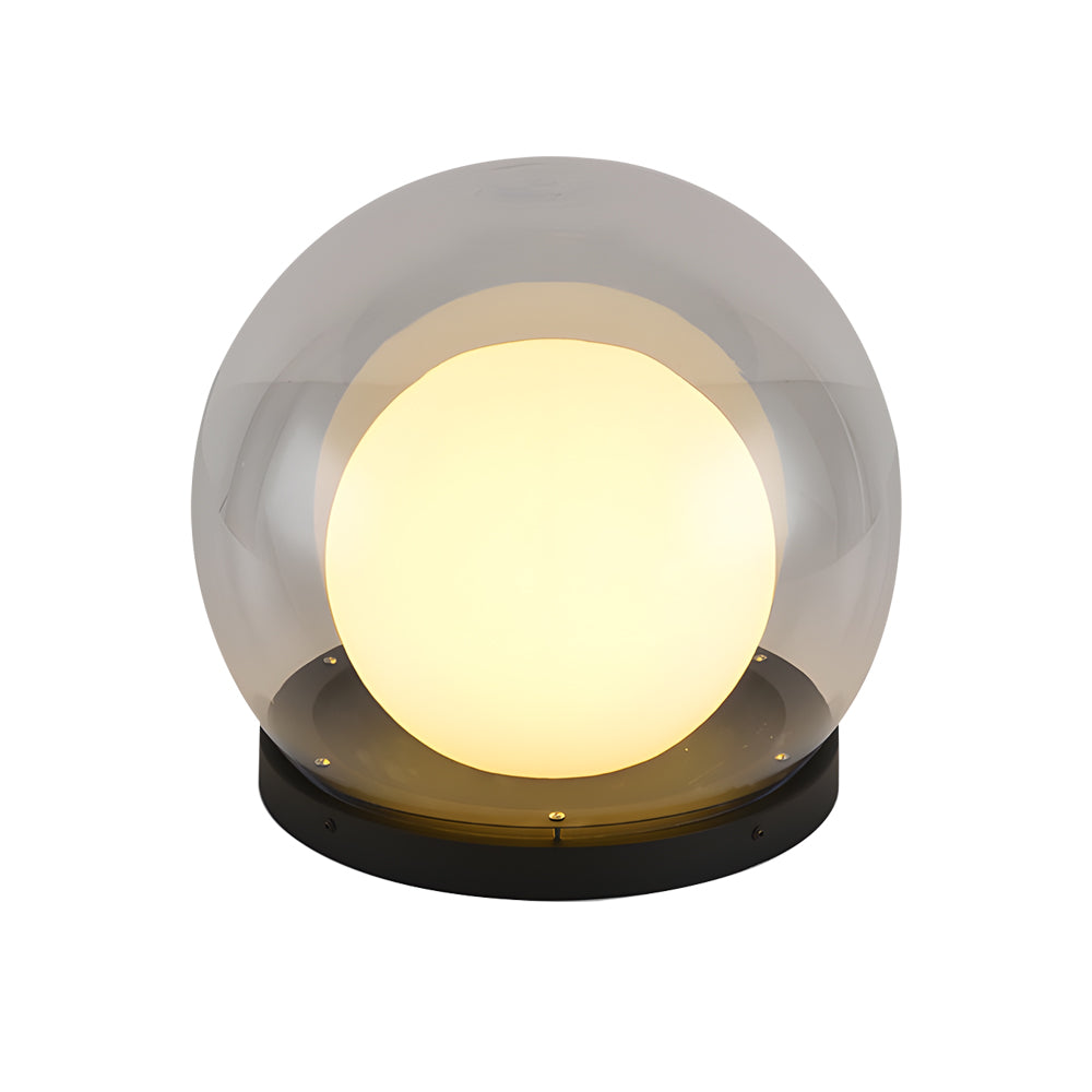 Solar Powered Bubble Lunar Post Light Waterproof Outdoor Globe Lantern for Garden Yard and Gate Path
