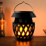 Solar Powered Flickering Flame Outdoor Lantern Portable USB Charging LED Landscape Light