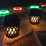 Solar Powered Flickering Flame Outdoor Lantern Portable USB Charging LED Landscape Light
