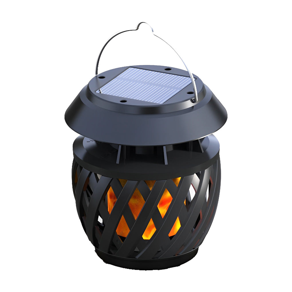 Solar Powered Flickering Flame Outdoor Lantern Portable USB Charging LED Landscape Light