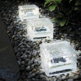 Solar Powered Ice Brick Lights Waterproof Outdoor Decorative Landscape Lighting for Pathway Garden Step